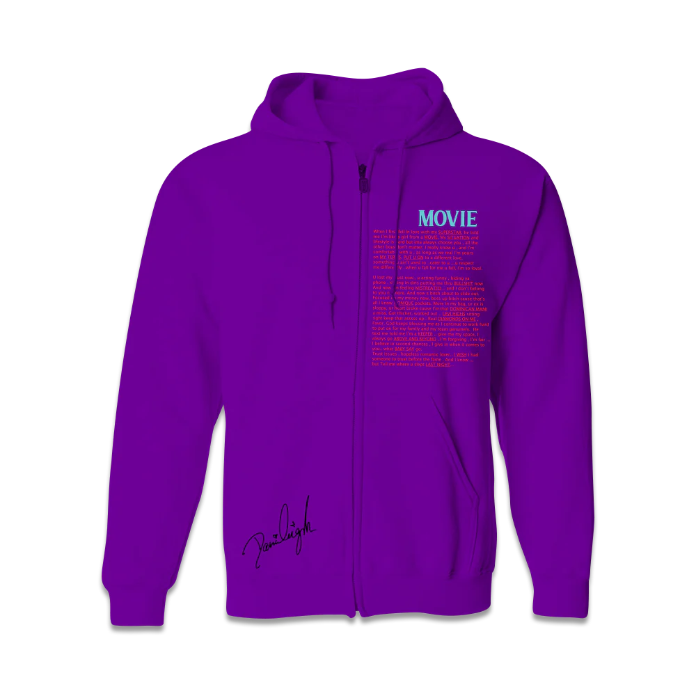 DaniLeigh: Movie Purple Zip Up Hoodie