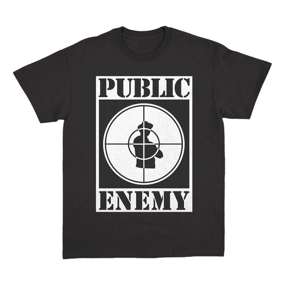 Public Enemy: Sniper Logo Classic Black T-Shirt