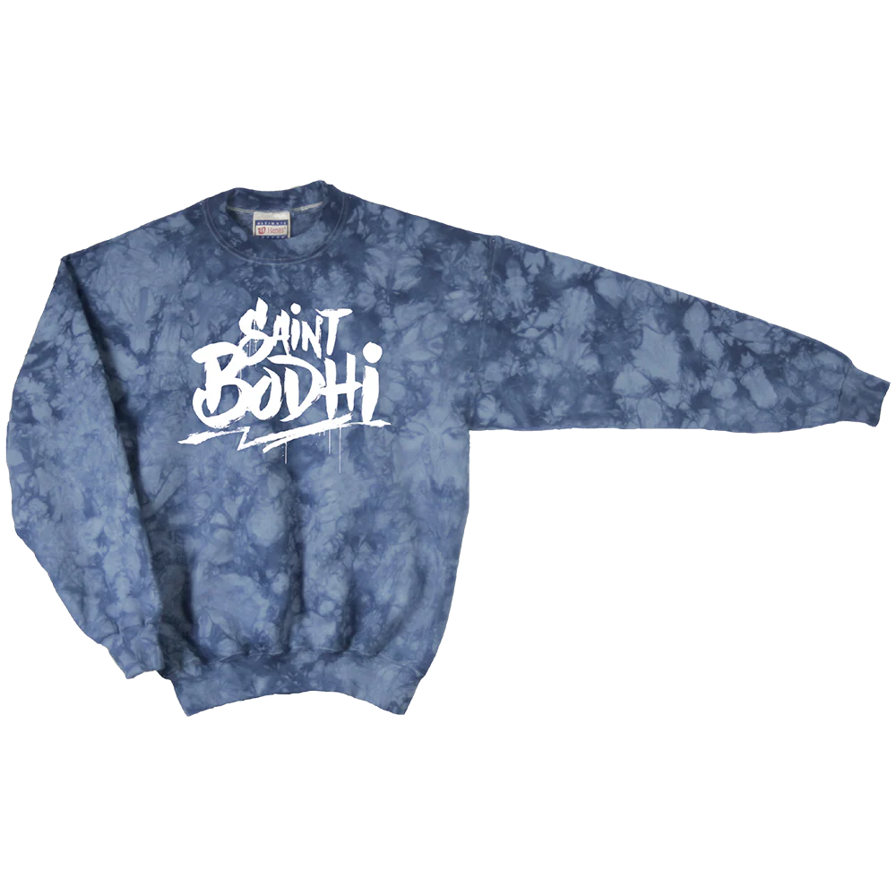 Saint Bodhi: Blue Tie Dye Saint Bodhi Crewneck