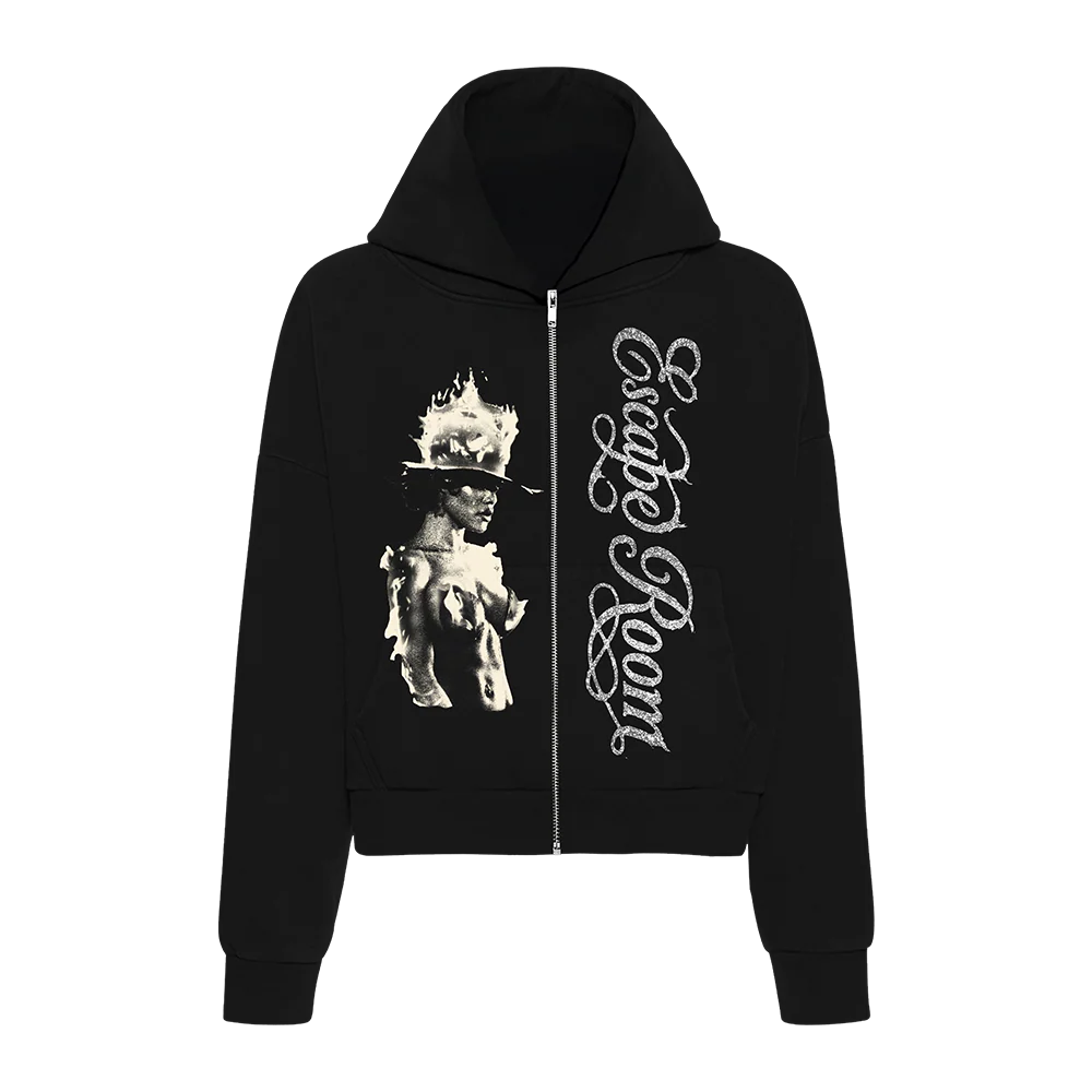 Tey's Note Zip Hoodie In Black